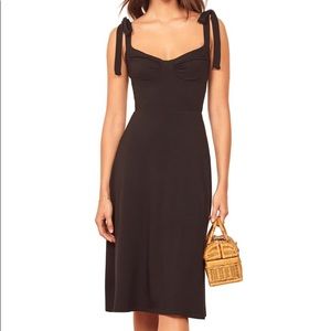 Reformation Black Wells Tie Strap Dress Bustier